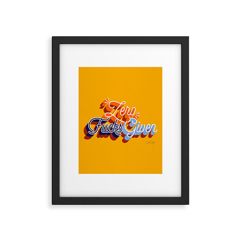Zero F*cks Given - Yellow & Blue Palette Framed Art Print Gallery Image 5