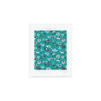 Horses and Flowers, Turquoise, Horse Decor, Horse Art, Western Decor Art Print Gallery Image 1