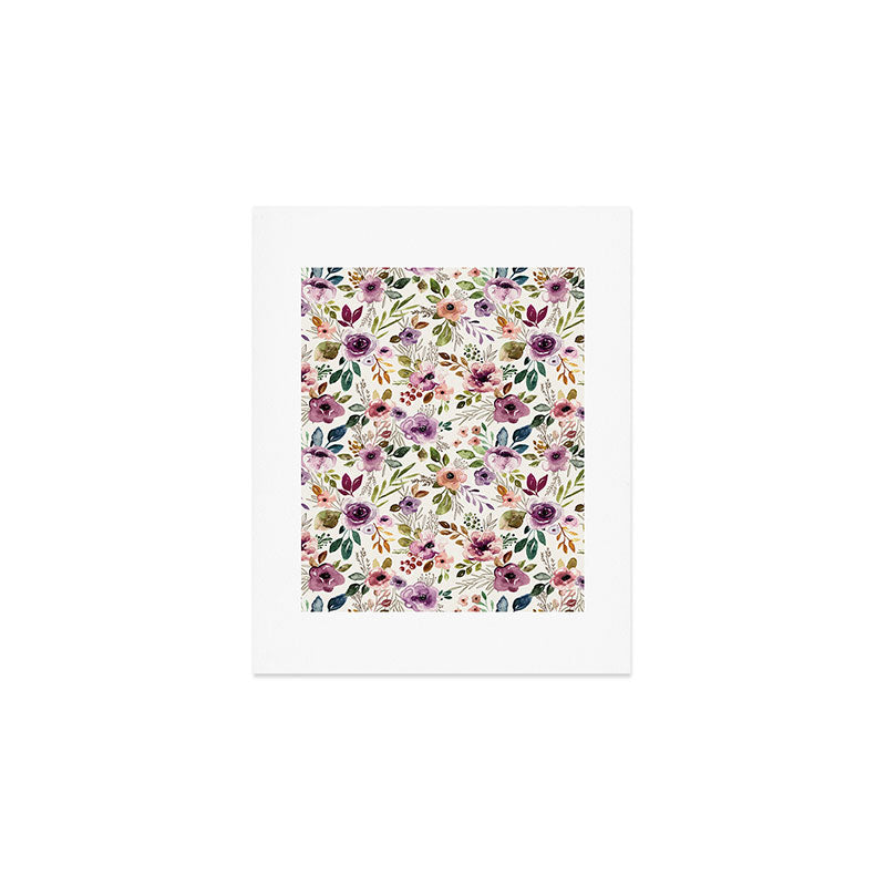 Autumn Amethyst Floral Art Print Gallery Image 1