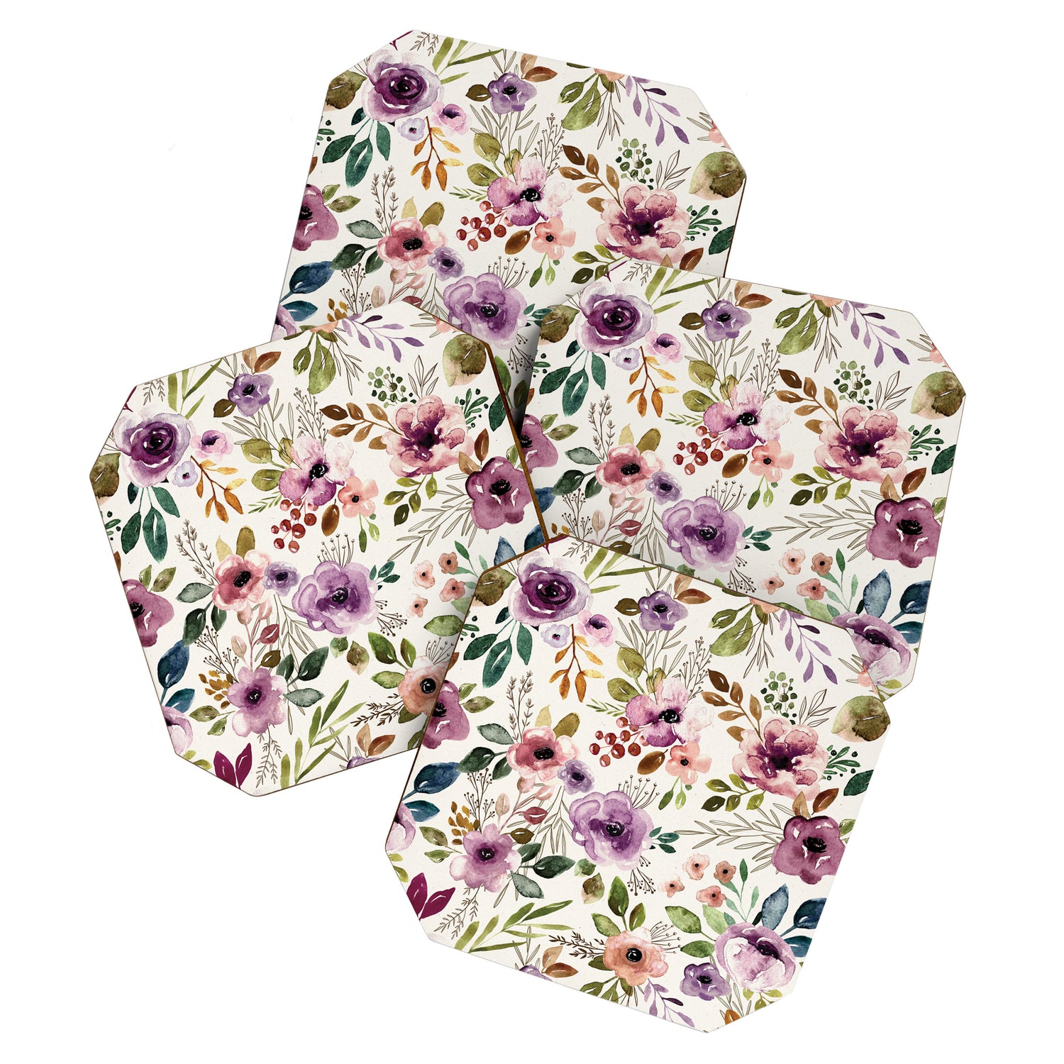Autumn Amethyst Floral Coaster Gallery Image 1