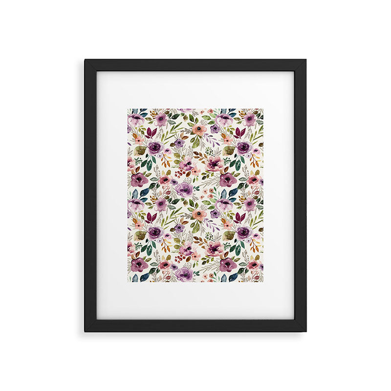 Autumn Amethyst Floral Framed Art Print Gallery Image 6