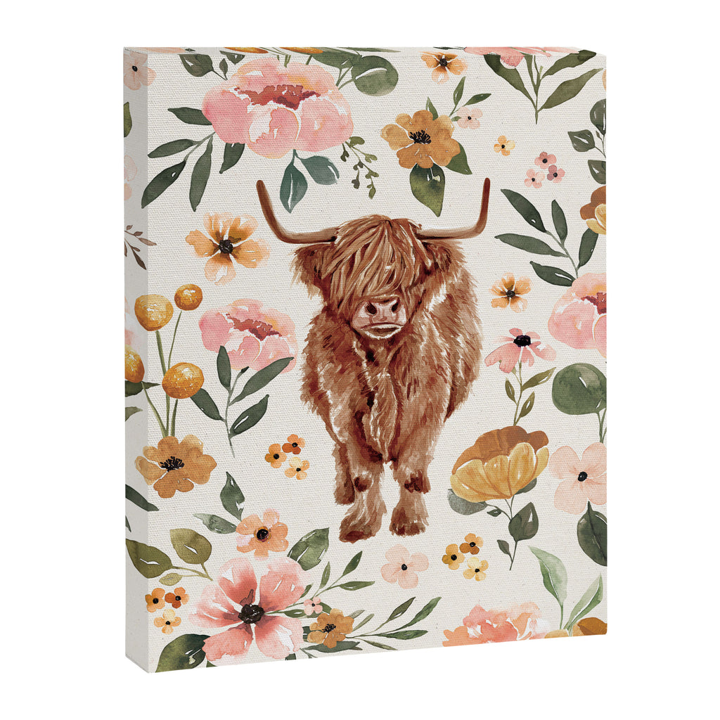 Cate & Rainn® Charlotte Floral Highland Cow Canvas Print Gallery Image 8