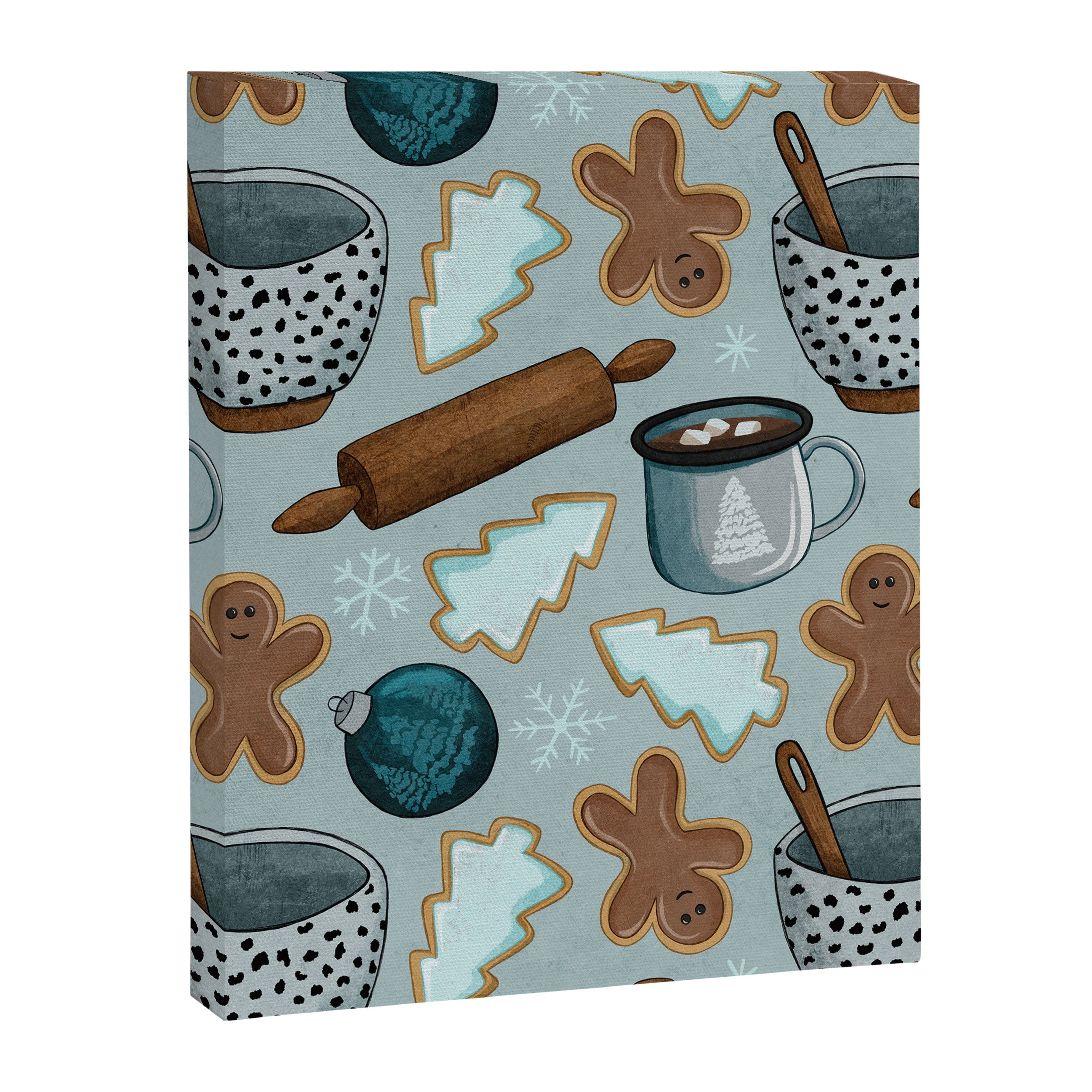 Christmas Baking, Christmas Cookies, Sugar Cookies, Gingerbread Man Canvas Print Gallery Image 8