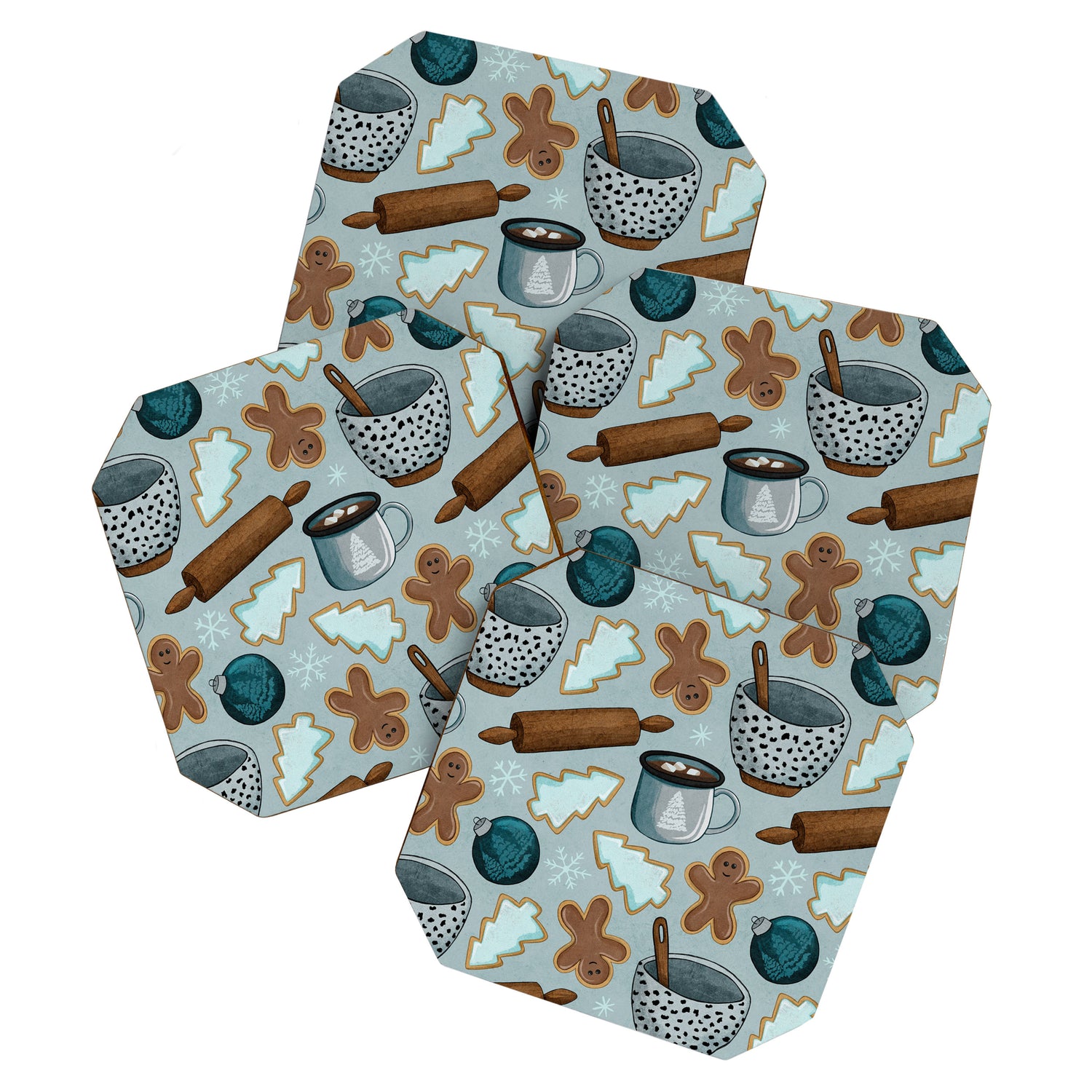 Christmas Baking, Christmas Cookies, Sugar Cookies, Gingerbread Man Coaster Gallery Image 1