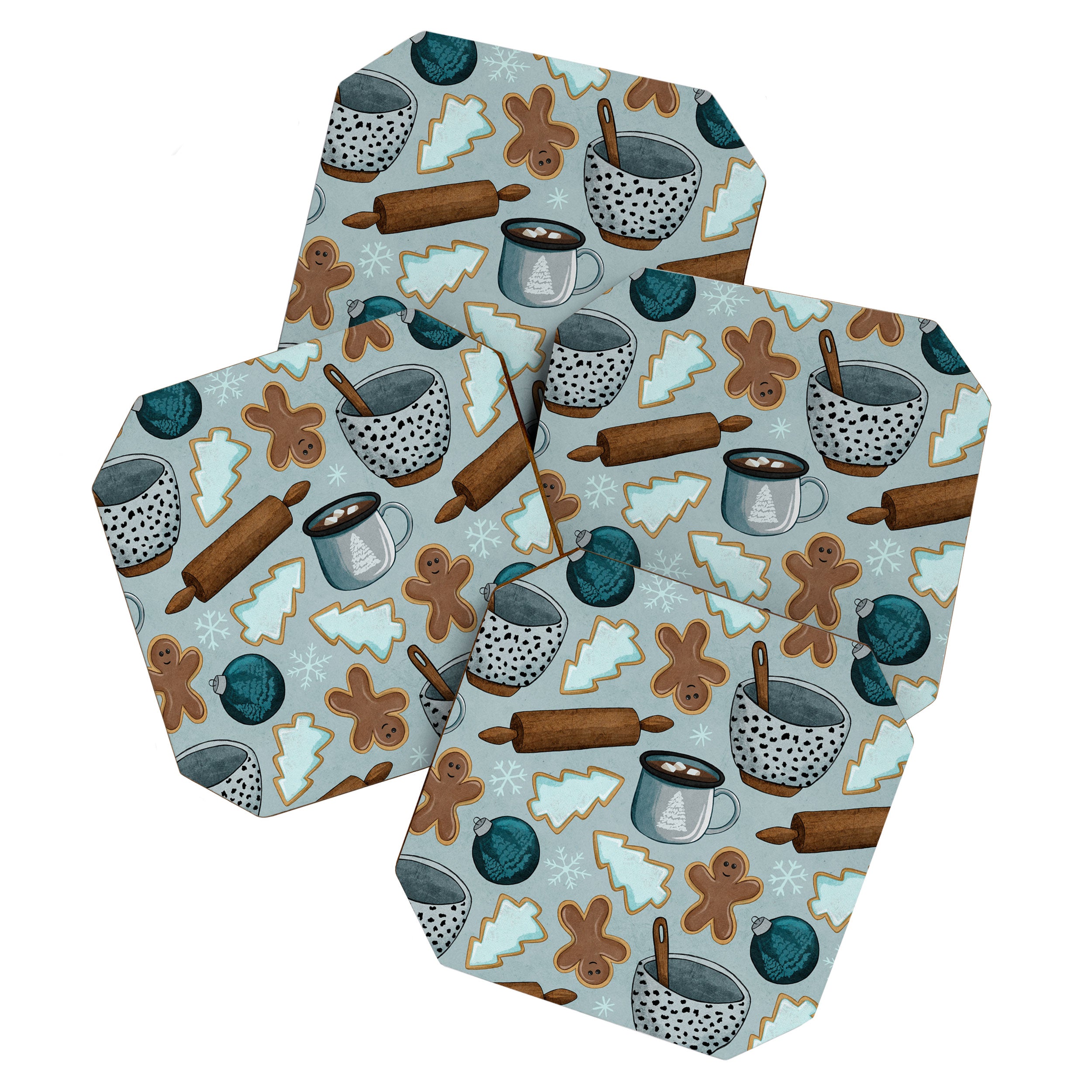 Christmas Baking, Christmas Cookies, Sugar Cookies, Gingerbread Man Coaster Gallery Image 1