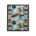 Christmas Baking, Christmas Cookies, Sugar Cookies, Gingerbread Man Framed Canvas Print Gallery Image 8