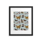 Christmas Puppies, Holiday Dog Print, Cute Puppy Pattern, Winter Pups Framed Art Print Gallery Image 6