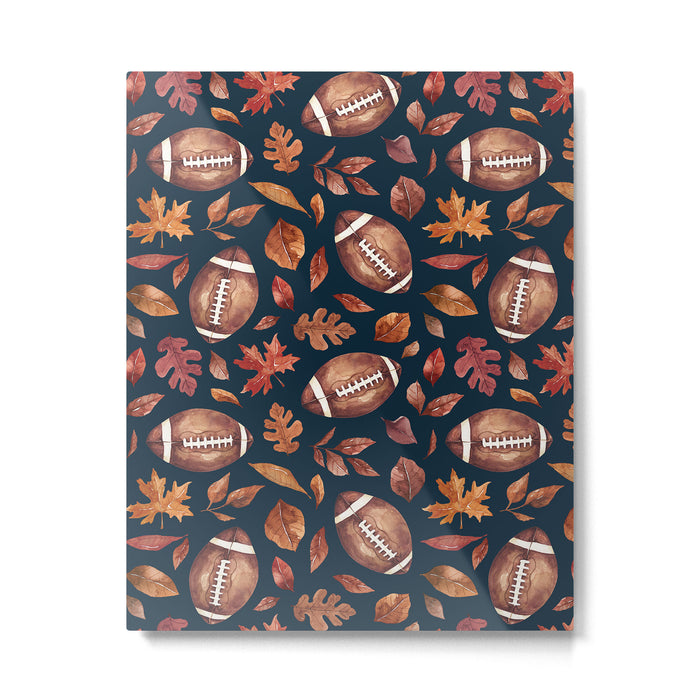 Fall Football - Navy Metal Print Gallery Image 1