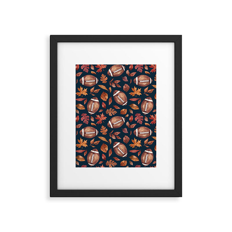 Fall Football - Navy Framed Art Print Gallery Image 6