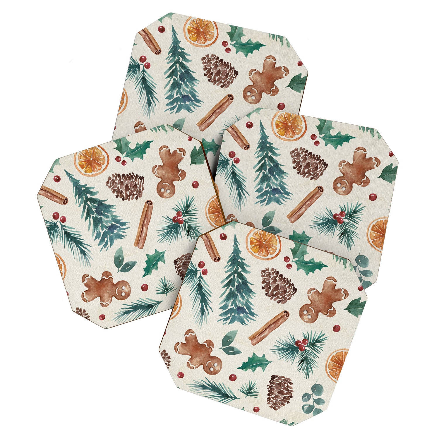 Farm house Christmas Burlap Coaster Gallery Image 1