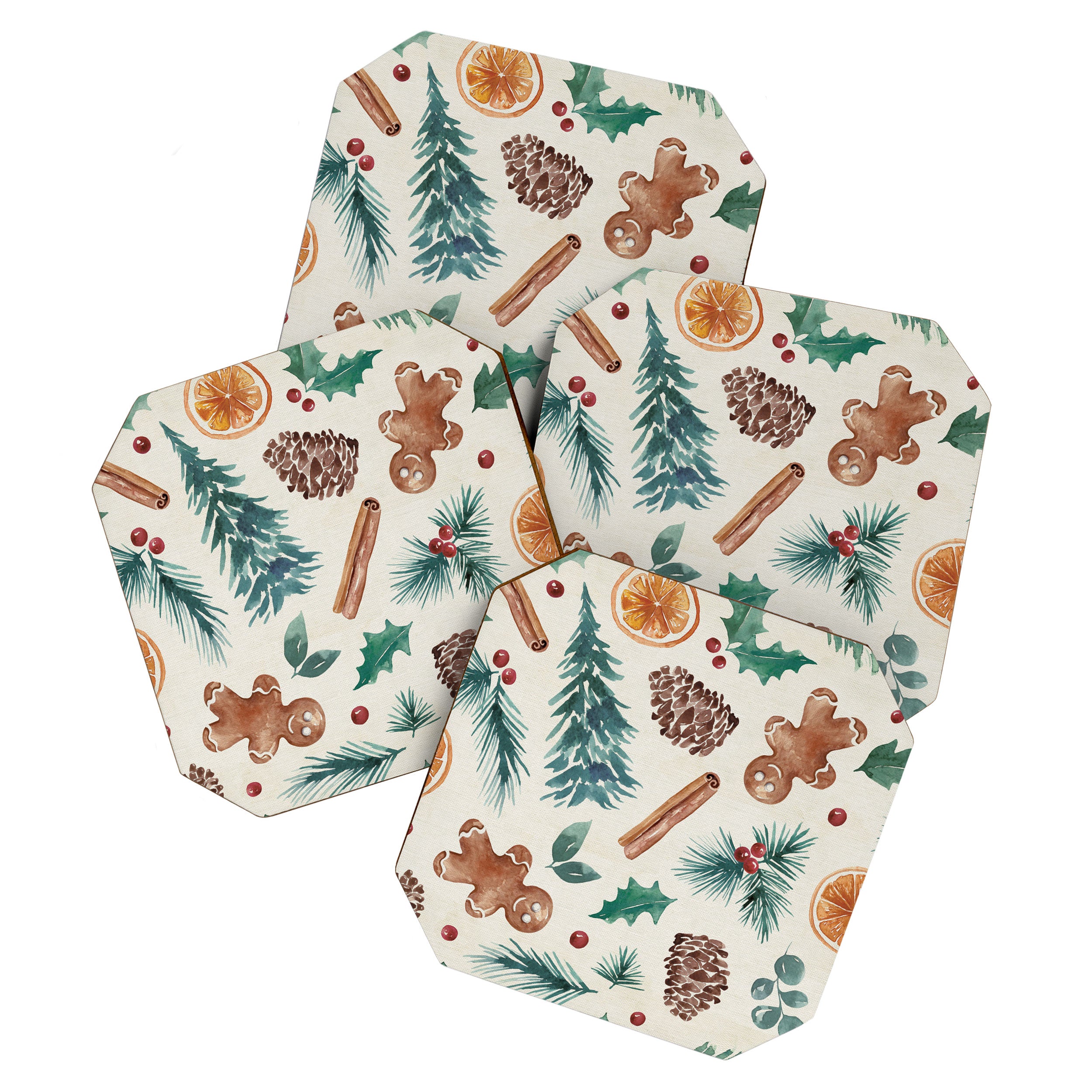 Farm house Christmas Burlap Coaster Gallery Image 1