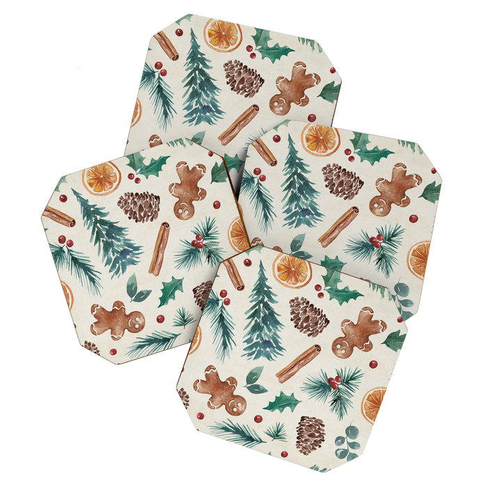 Farm house Christmas Burlap Coaster Gallery Image 1