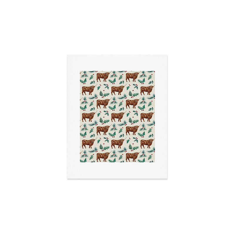 Farm house Christmas Burlap Art Print Gallery Image 1