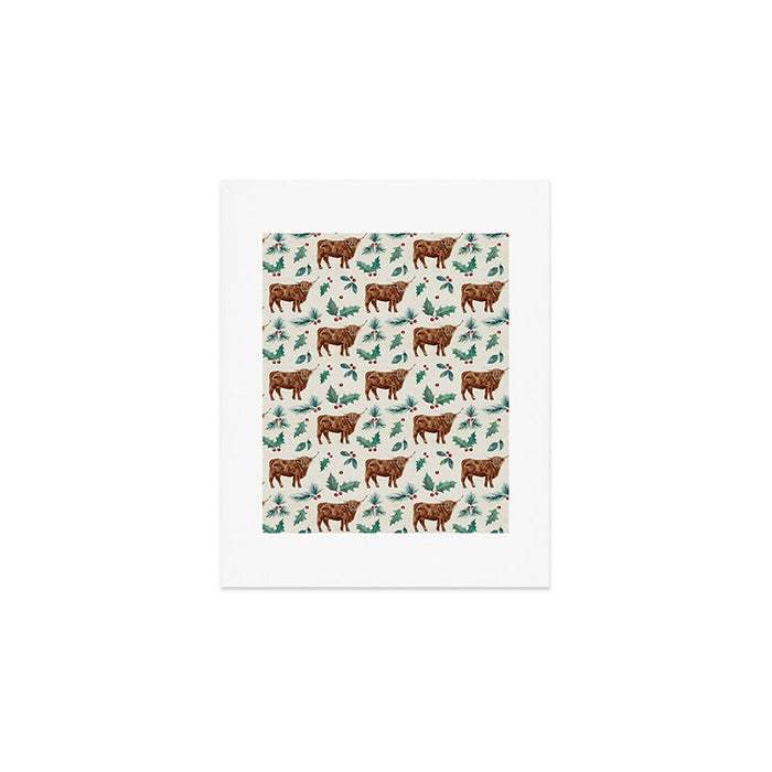Farm house Christmas Burlap Art Print Gallery Image 1