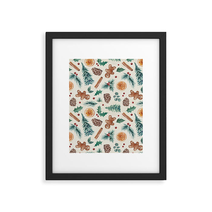 Farm house Christmas Burlap Framed Art Print Gallery Image 1
