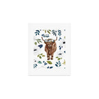 Highland Cow, Highland Cows with Flowers, Flower Crown, Floral Print, Watercolor Art Print Gallery Image 1