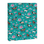Horse Pattern, Floral Print, Turquoise, Little Girls Room, Horses Canvas Print Gallery Image 8