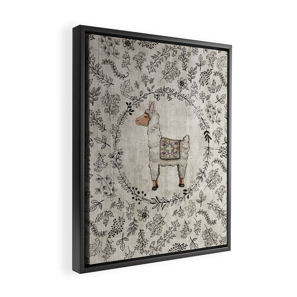 Lala Llama Framed Canvas Print Gallery Image 2
