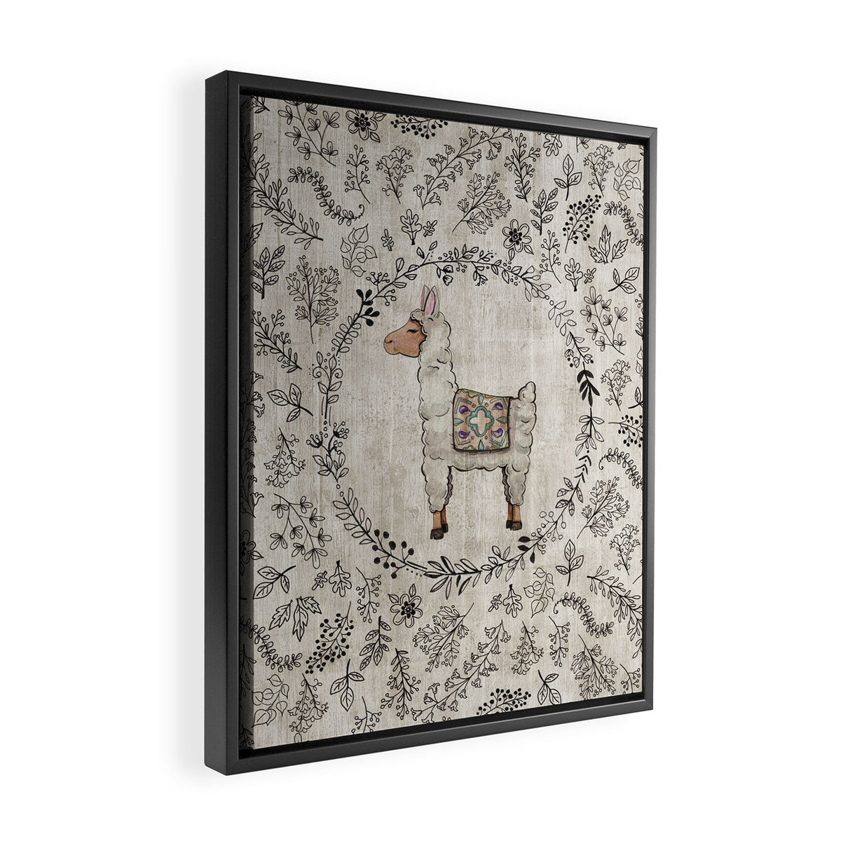 Lala Llama Framed Canvas Print Gallery Image 2