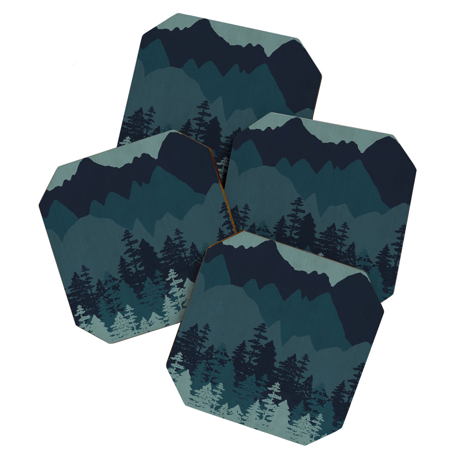 Mountain Range, Blue Mountains, Forest, Nature, Silhouette, National Park Coaster Gallery Image 1