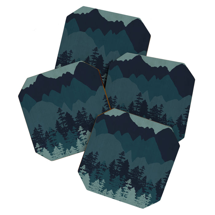 Mountain Range, Blue Mountains, Forest, Nature, Silhouette, National Park Coaster Gallery Image 1
