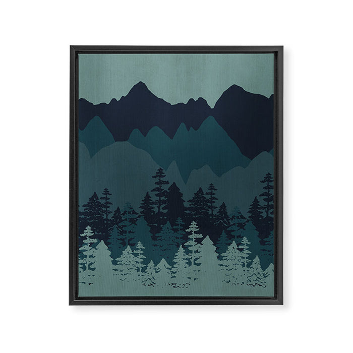 Mountain Range, Blue Mountains, Forest, Nature, Silhouette, National Park Framed Canvas Print Gallery Image 1