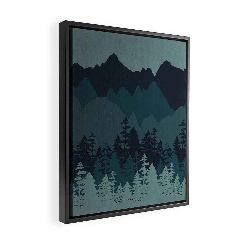 Mountain Range, Blue Mountains, Forest, Nature, Silhouette, National Park Framed Canvas Print Gallery Image 2