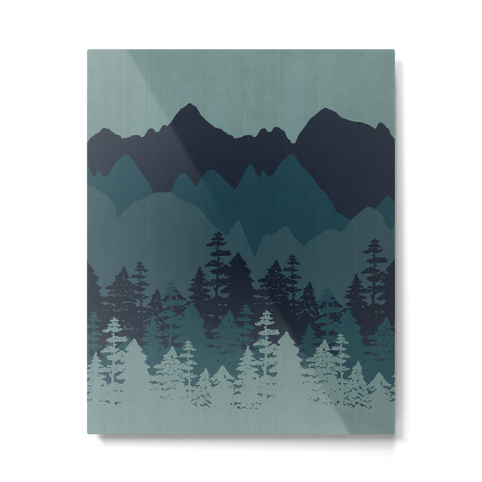 Mountain Range, Blue Mountains, Forest, Nature, Silhouette, National Park Metal Print Gallery Image 1