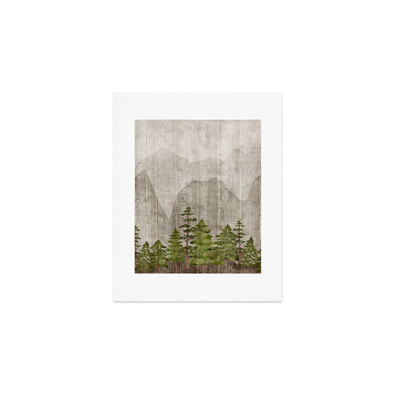 Mountain Range Woodland Forest Art Print Gallery Image 1