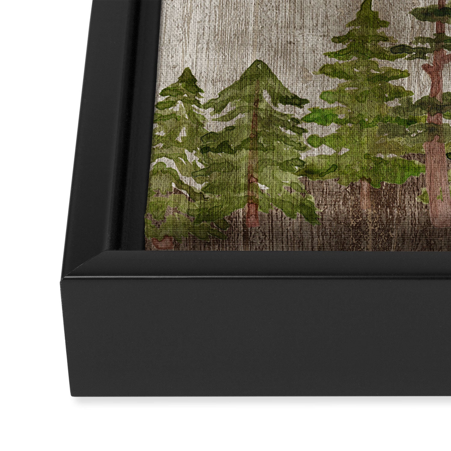 Mountain Range Woodland Forest Framed Canvas Print Gallery Image 3