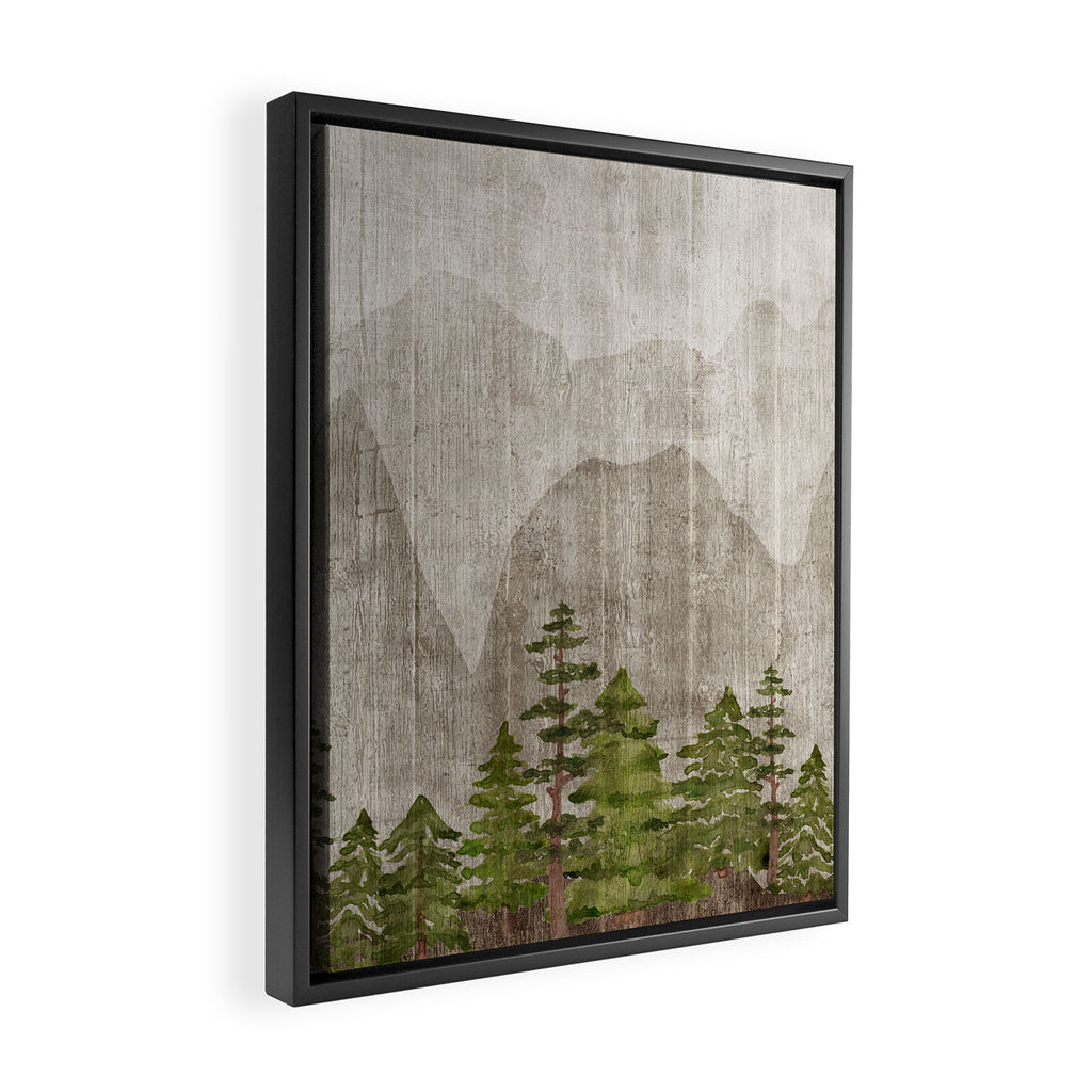 Mountain Range Woodland Forest Framed Canvas Print Gallery Image 2