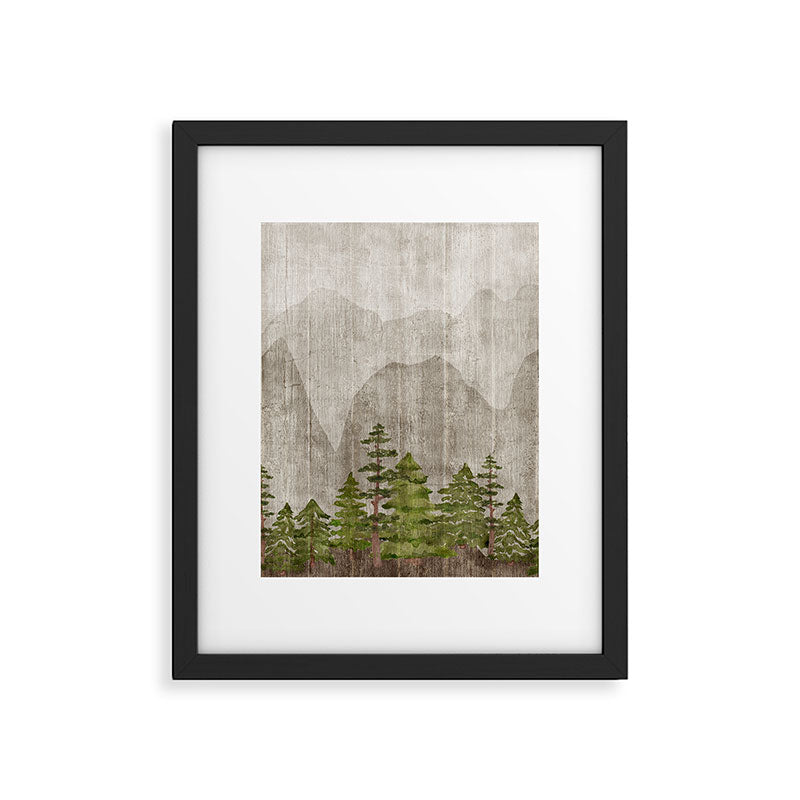 Mountain Range Woodland Forest Framed Art Print Gallery Image 6