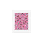 Pink Horse Print, Hand Drawn, Horses and Flowers, Girls Room, Art Print Gallery Image 1