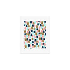 Pink, Mint, Navy & Gold Abstract Print, Nursery Art, Little Girls Room Art Print Gallery Image 1