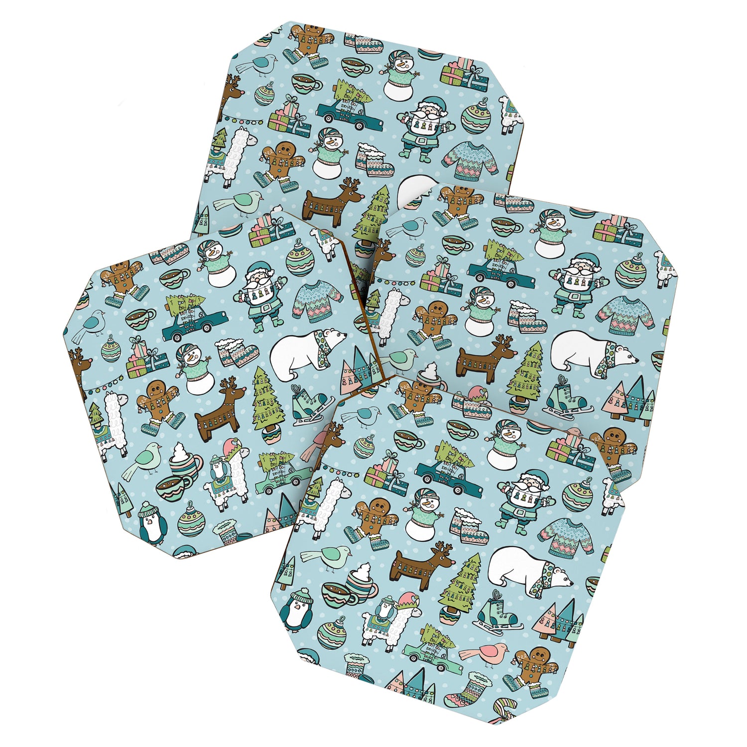Whimsical Christmas, Sweater Weather, Fa La La La La, Holly Jolly, Holiday Print, Tis The Season Coaster Gallery Image 1