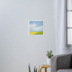 Abstract Landscape With Flowers and Blue Sky Art Print Gallery Image 3