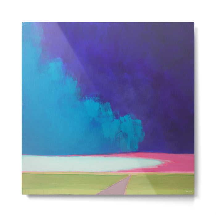 Summer Storm with Green Fields Metal Print Gallery Image 1