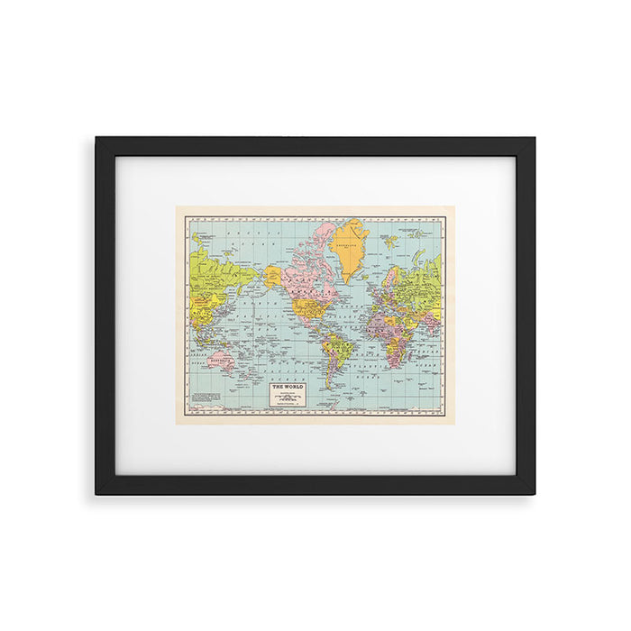 World Map Framed Art Print Gallery Image 1