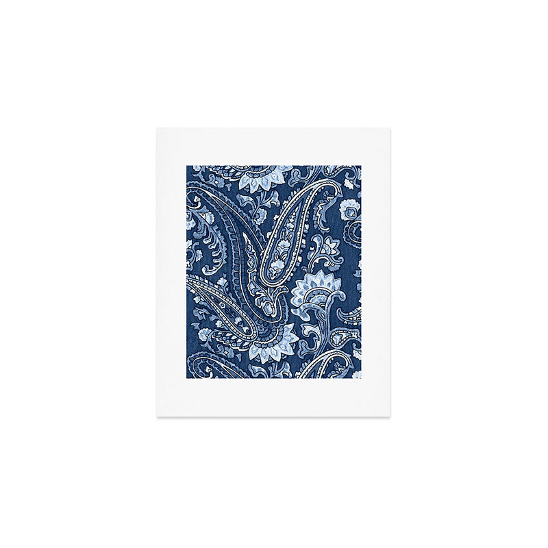Blue indigo paisley Art Print Gallery Image 1