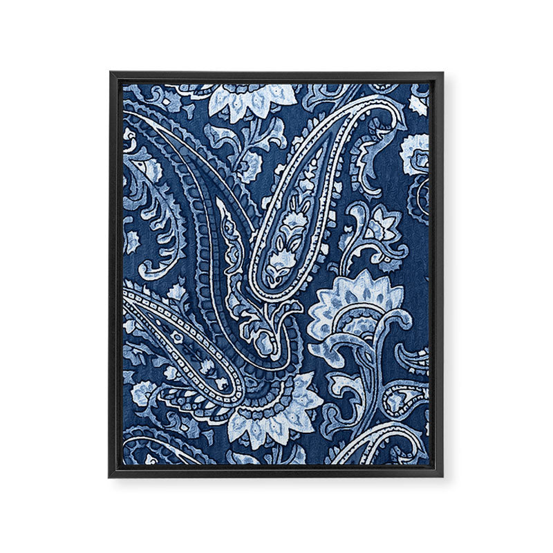 Blue indigo paisley Framed Canvas Print Gallery Image 8