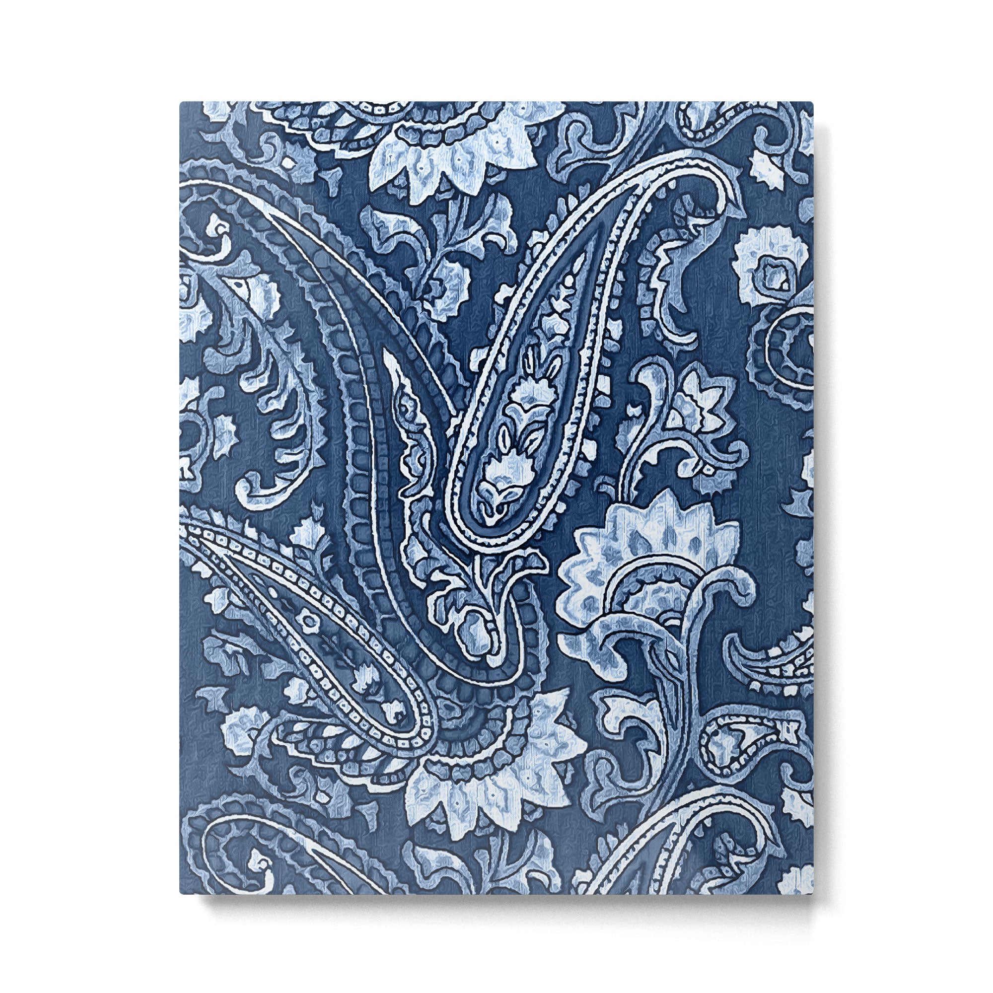 Blue indigo paisley Metal Print Gallery Image 6