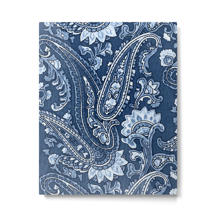 Blue indigo paisley Metal Print Gallery Image 1