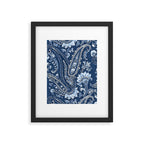 Blue indigo paisley Framed Art Print Gallery Image 6