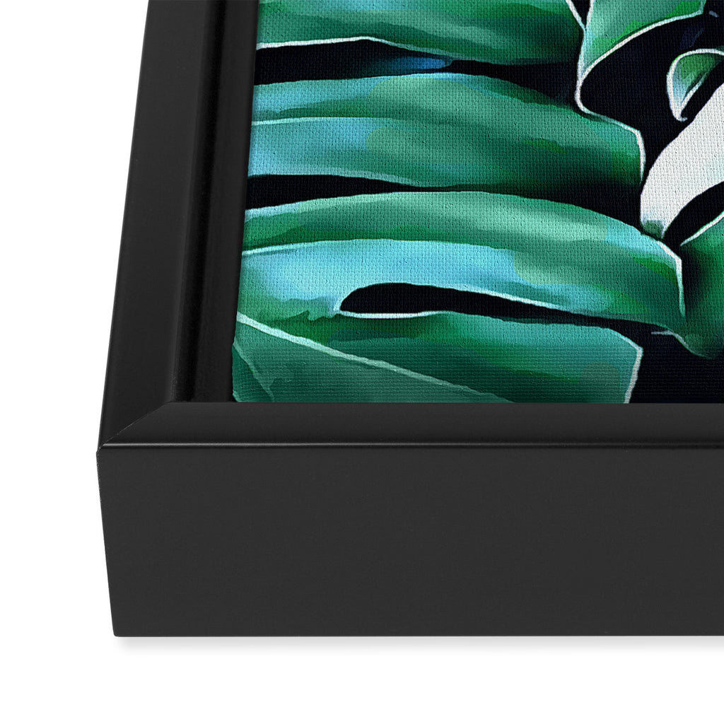 Monstera leaves Framed Canvas Print Gallery Image 3