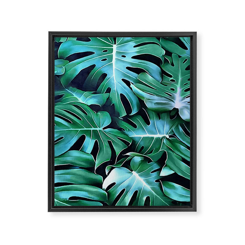 Monstera leaves Framed Canvas Print Gallery Image 8
