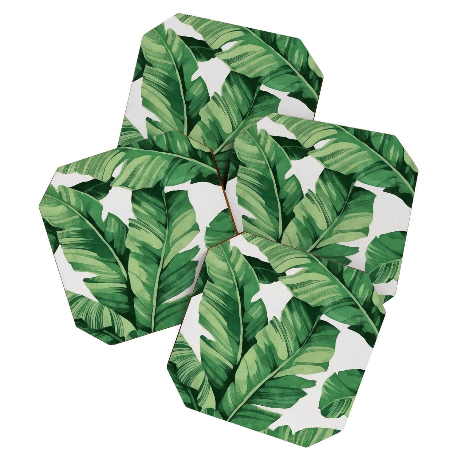 Tropical banana leaves Coaster Gallery Image 1