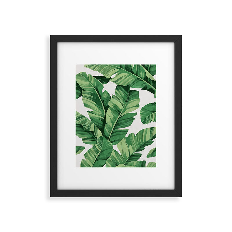 Tropical banana leaves Framed Art Print Gallery Image 5