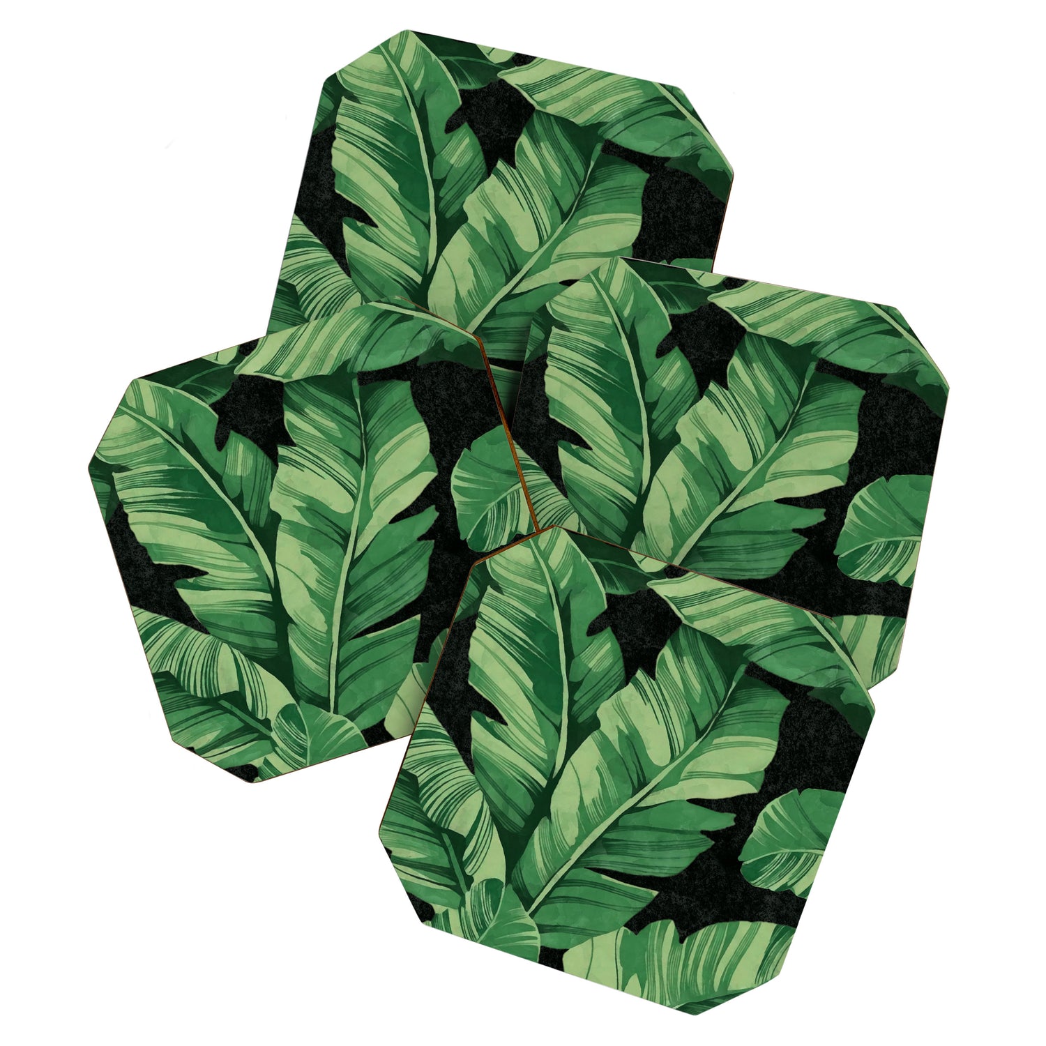 Tropical banana leaves II Coaster Gallery Image 1