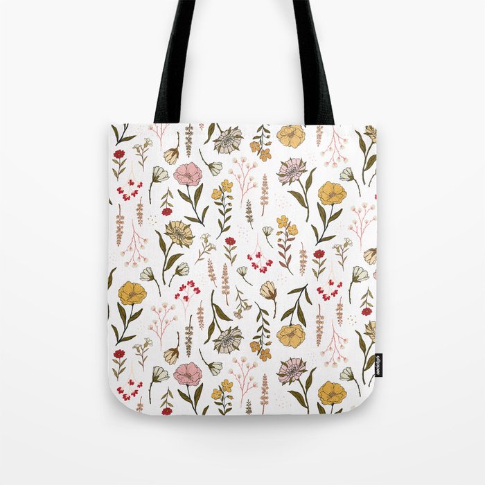 Spring Garden Flower Collection - White Tote Bag Gallery Image 1