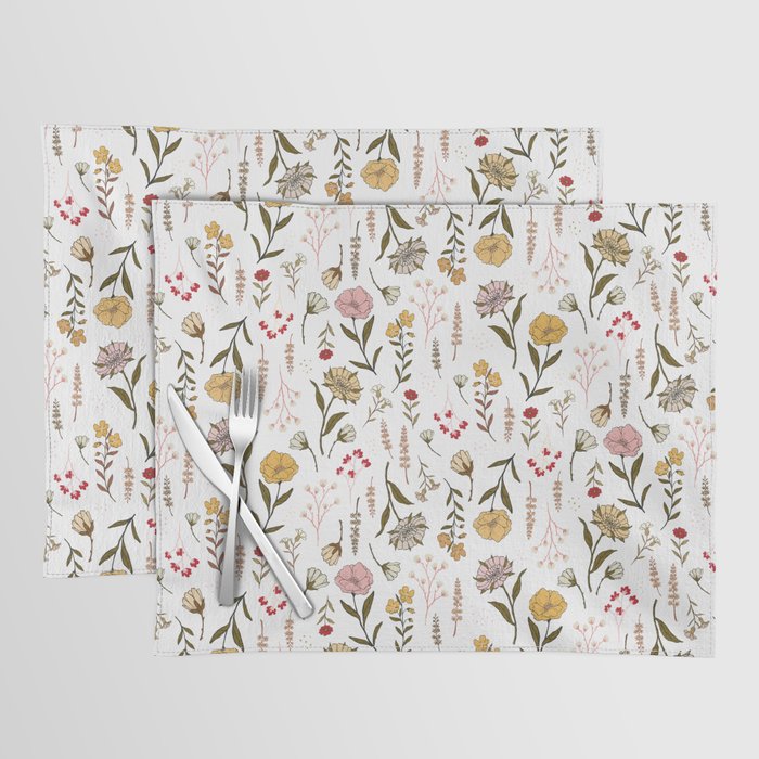 Spring Garden Flower Collection - White Placemat Gallery Image 1
